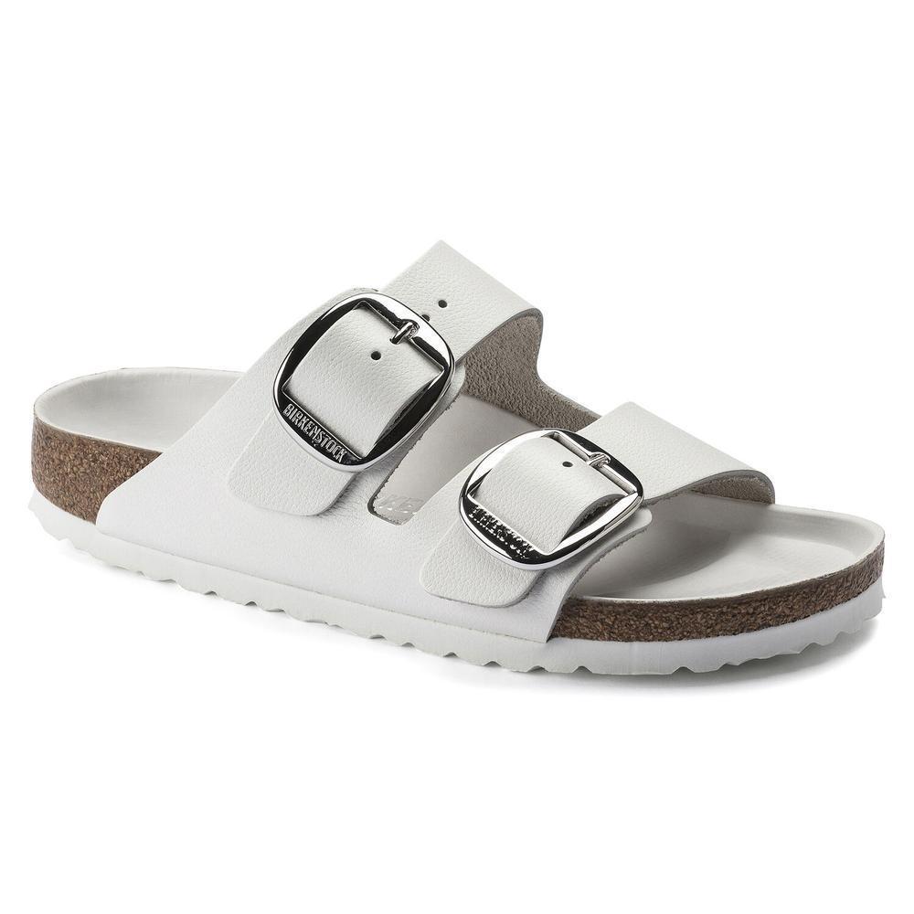 Arizona Big Buckleleather White |  Womens Two-Strap Sandals