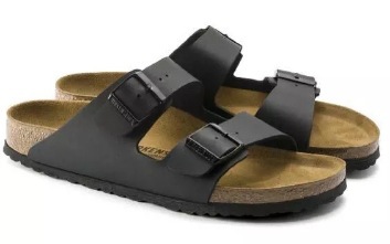 Arizona Flex Platformbirko-Flor Black |  Womens Two-Strap Sandals