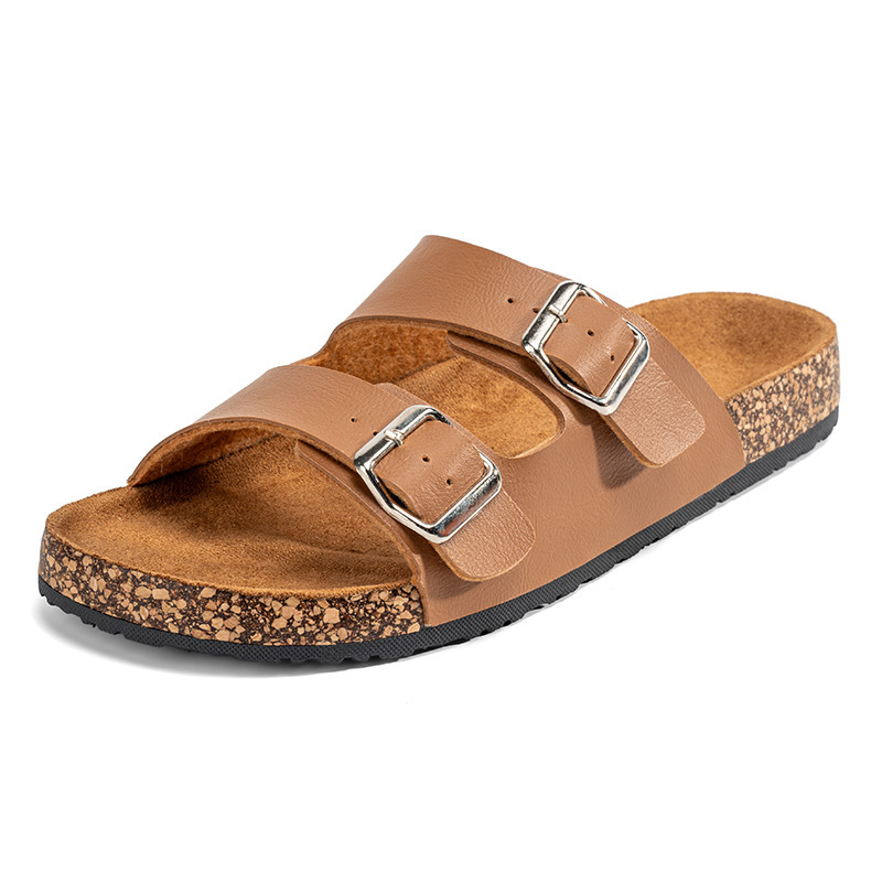 Arizona Gripleather Vintage Wood Faded Khaki |  Mens Two-Strap Sandals