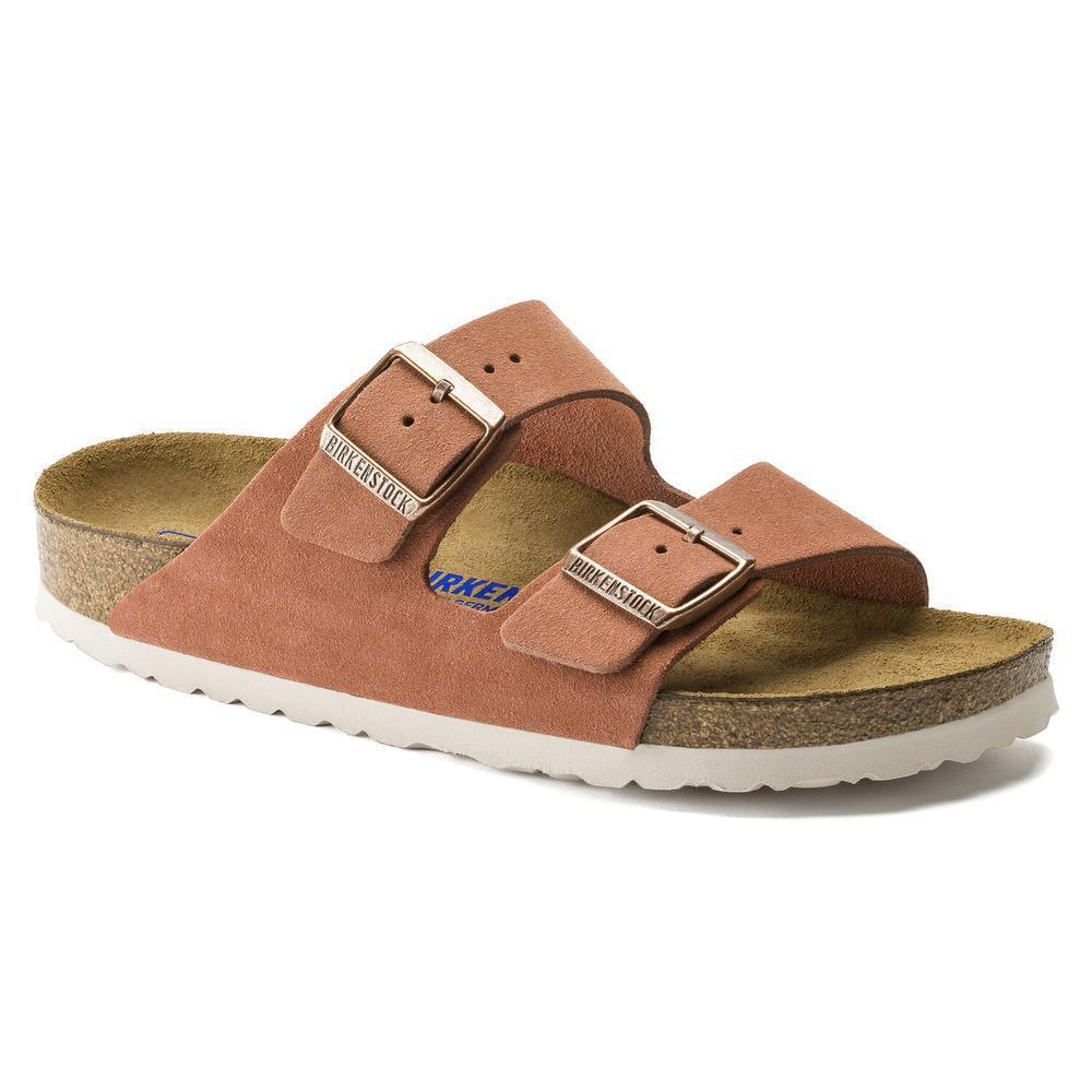 Arizona Platformsuede Leather Taupe |  Womens Two-Strap Sandals