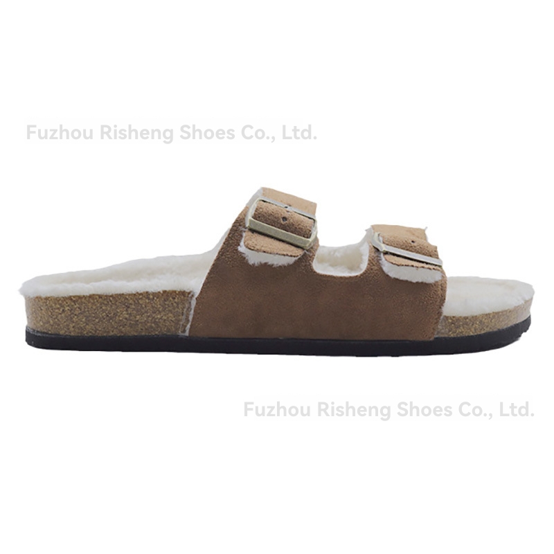 Arizona Shearlingsuede Leather Antique White |  Womens Two-Strap Sandals