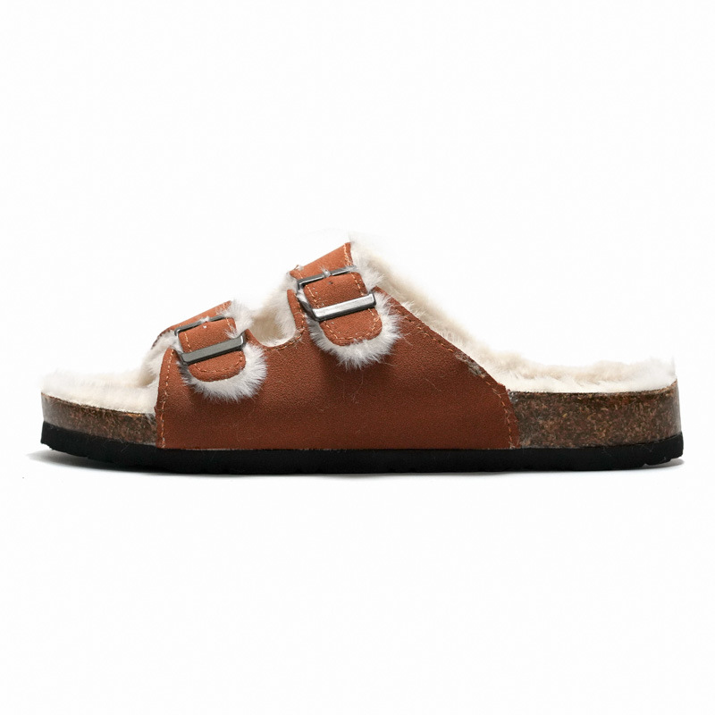 Arizona Shearlingsuede Leather Mink |  Womens/Mens Two-Strap Sandals