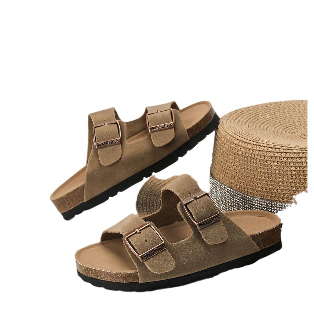 Arizona Vegansynthetics Desert Dust Gray Taupe/Brown |  Mens Two-Strap Sandals