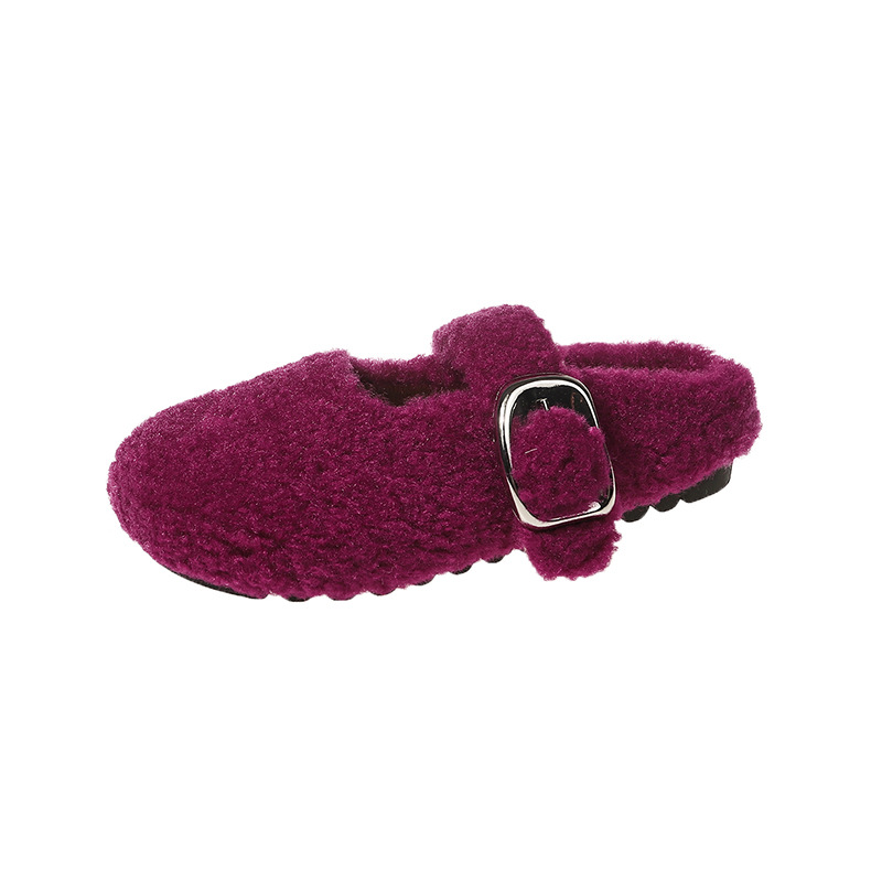 Boston Big Buckleshearling Black Gold |  Womens Clogs