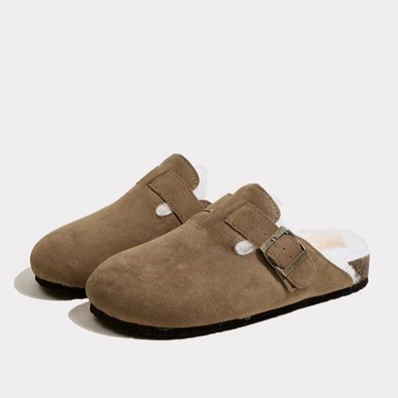 Boston Shearlingsuede Leather-Shearling Pink Clay |  Womens Clogs