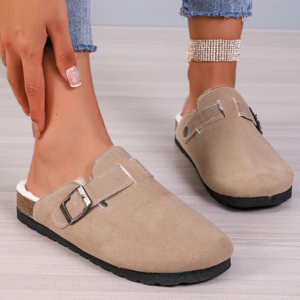 Boston Shearlingsuede Leather Taupe |  Womens/Mens Clogs