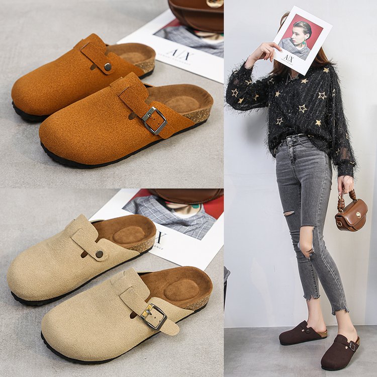 Fanny Ring-Bucklesuede Leather Warm Sand |  Womens Clogs