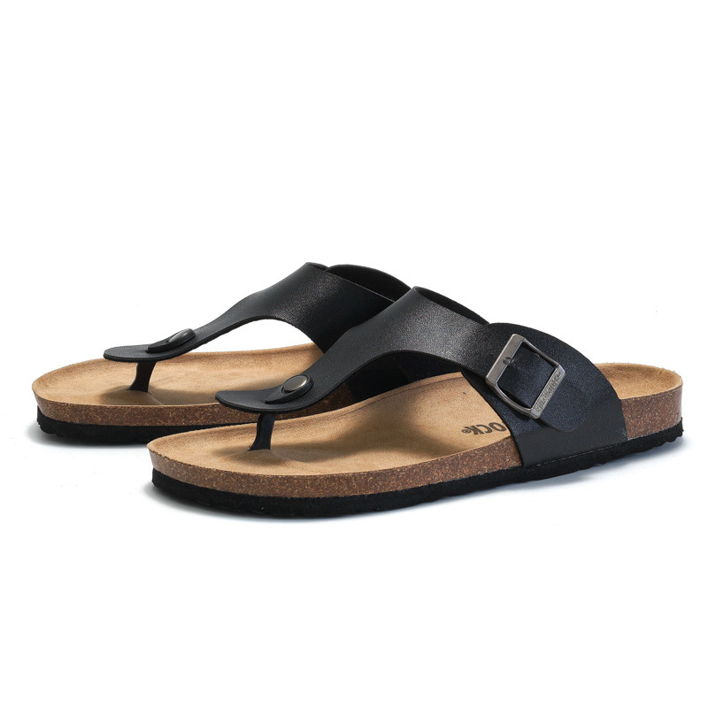 Gizeh Big Buckleoiled Leather Black |  Womens Thong Sandals