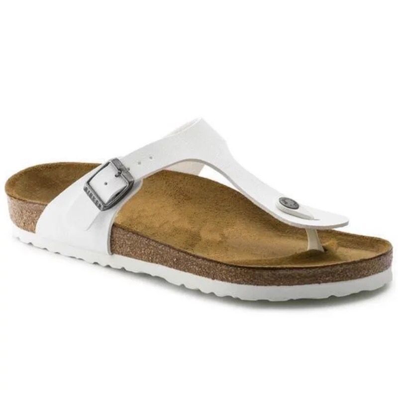 Gizehbirko-Flor White |  Womens/Mens One-Strap Sandals