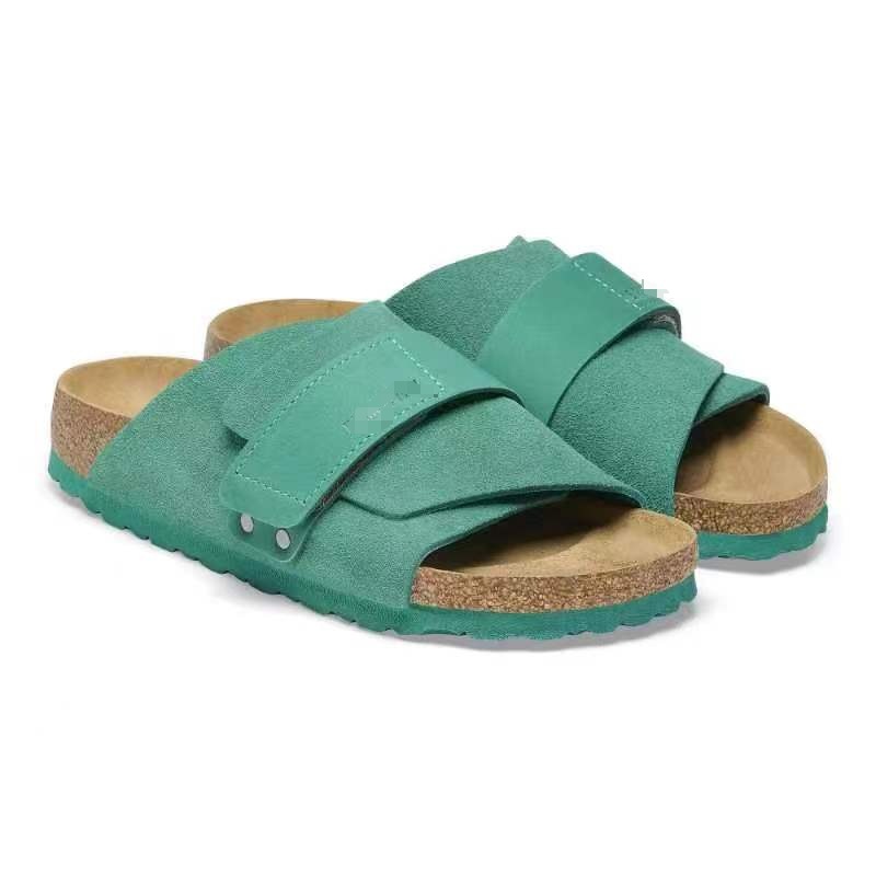 Kyotonubuck-Suede Leather Digital Green |  Womens/Mens One-Strap Sandals