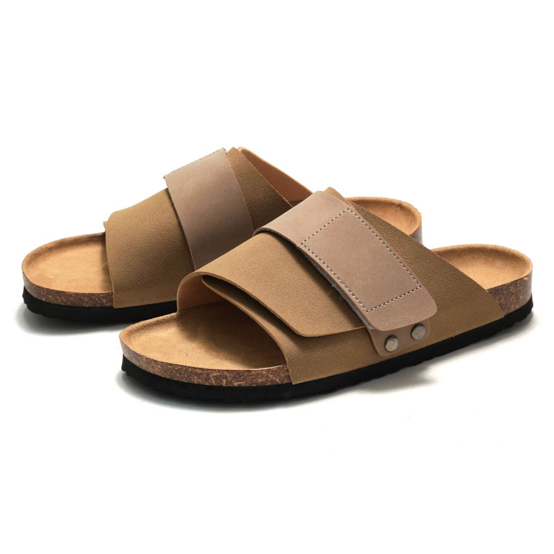 Kyotonubuck-Suede Leather Stone Coin |  Mens One-Strap Sandals