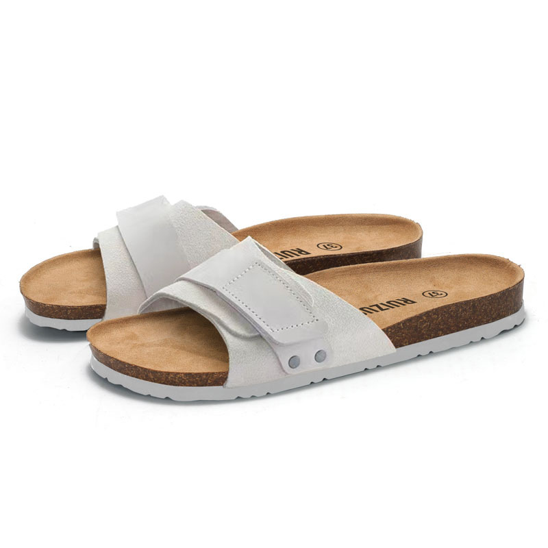 Kyotonubuck-Suede Leather Taupe |  Womens/Mens One-Strap Sandals