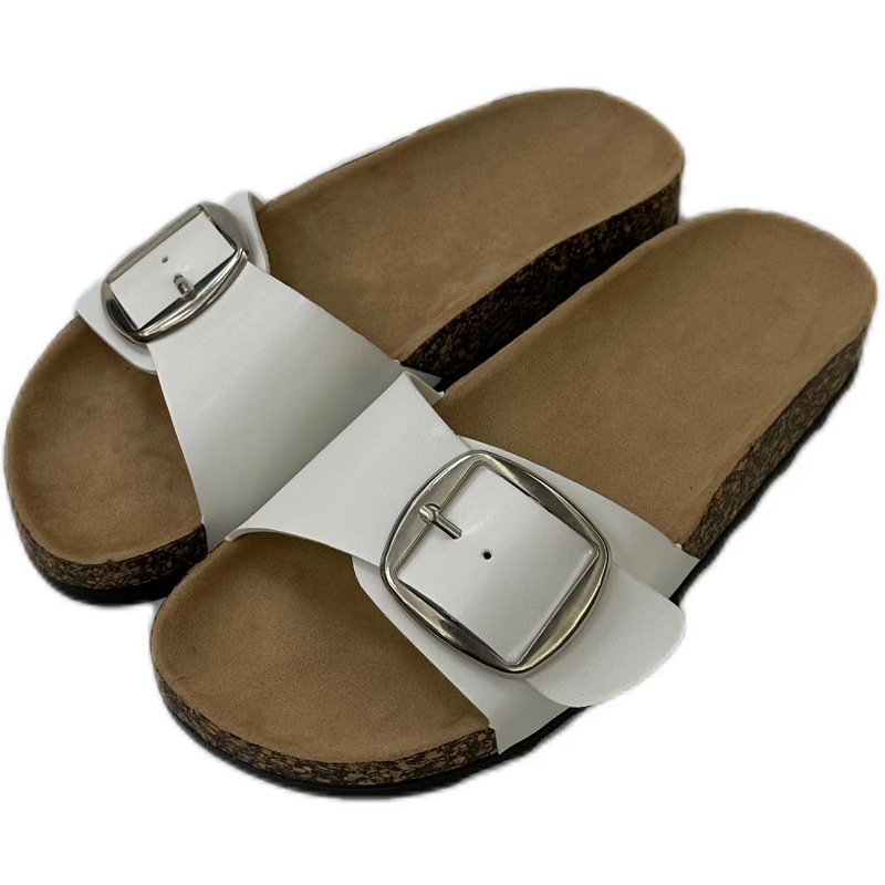 Madrid Big Bucklenubuck Leather Cacao |  Womens One-Strap Sandals