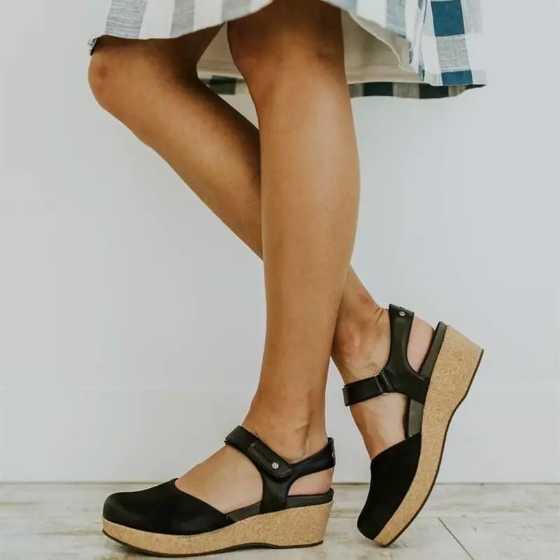 Maryleather Black |  Womens One-Strap Sandals