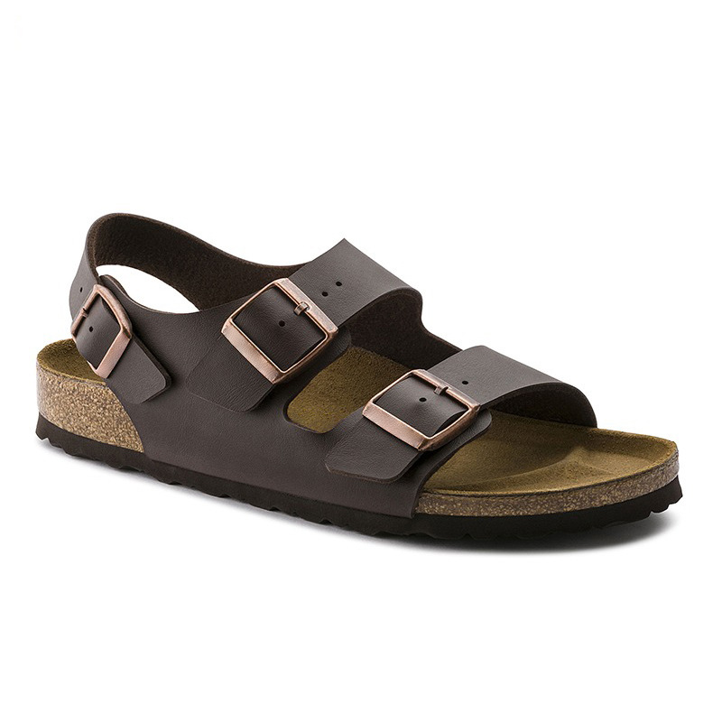 Milanobirko-Flor Dark Brown |  Womens/Mens Back/Ankle Strap