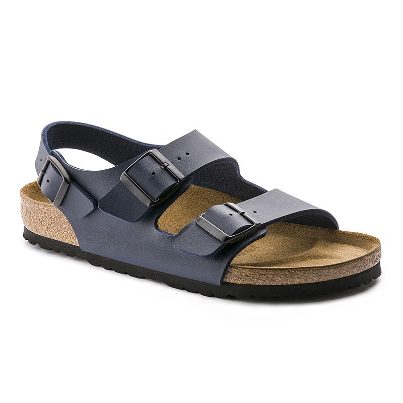 Milanoleather Stone Coin |  Mens Two-Strap Sandals