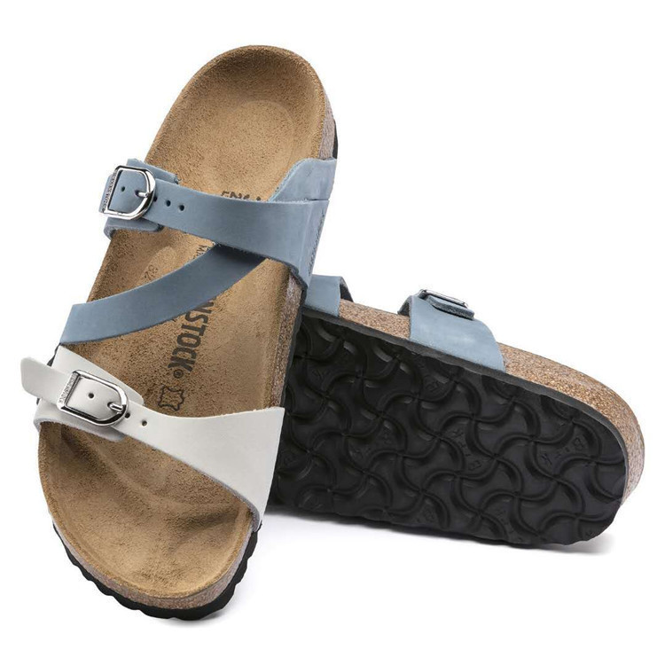 Soleynubuck Leather Dove Gray |  Womens Two-Strap Sandals