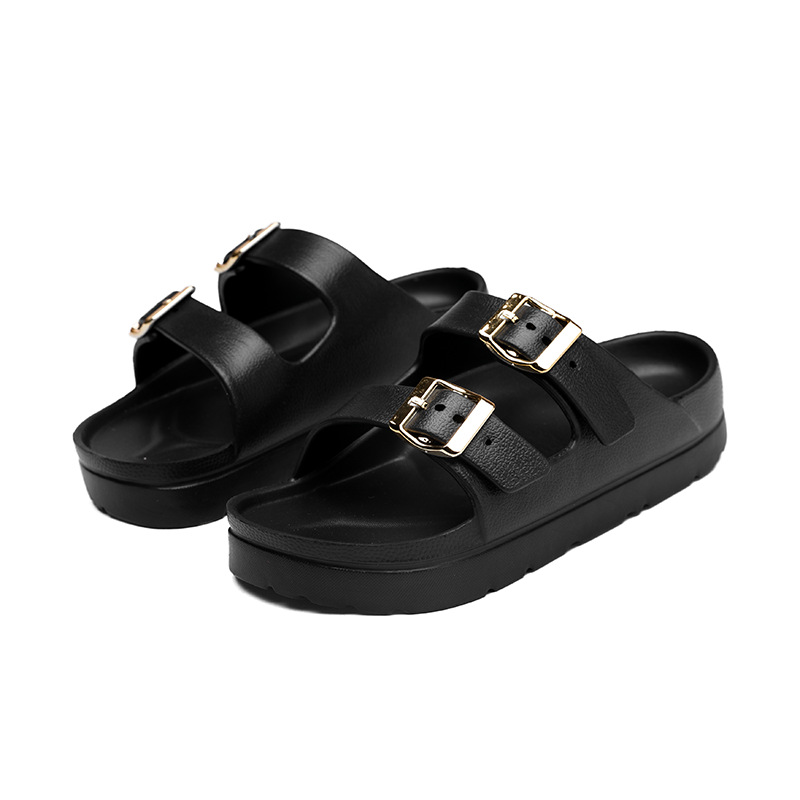 St Barthsleather Black |  Womens Two-Strap Sandals