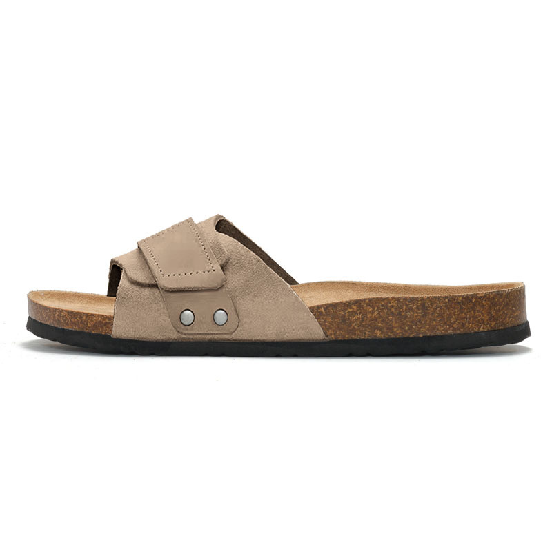 Ujinubuck Leather New Beige |  Womens Two-Strap Sandals