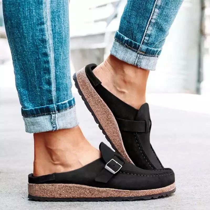 Buckley Shearlingsuede Leather Black |  Womens Low Shoes